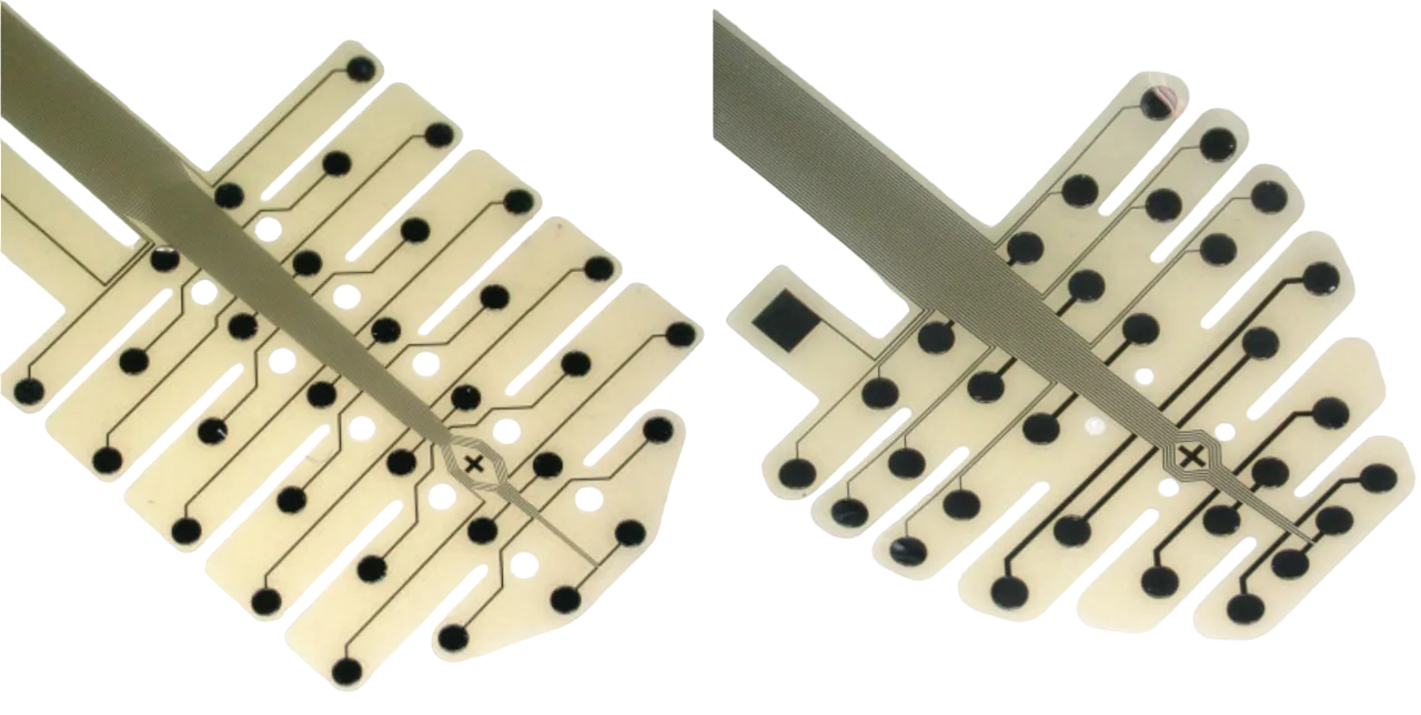 Mouse EEG surface electrode arrays: flexible gold-pad grids in two layouts