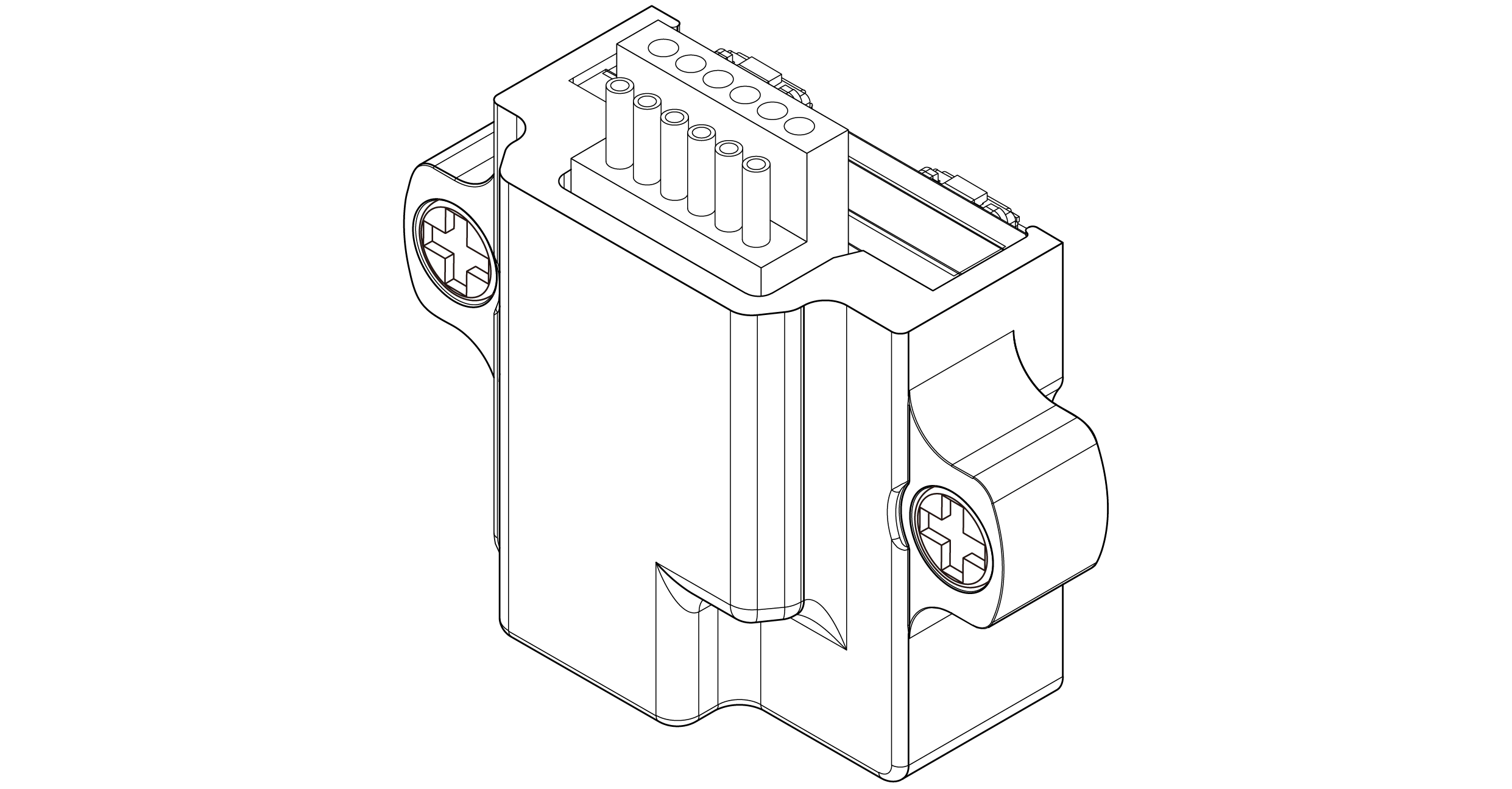 Isometric line drawing of the X3R32-OM headstage