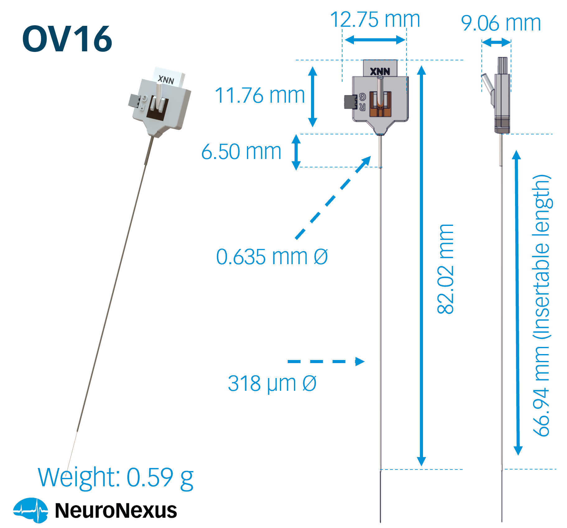 Optoelectrode Vector 16 — drawing