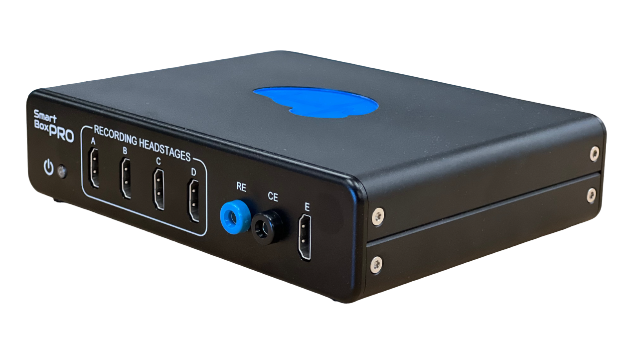 Figure 5. Smartbox Pro acquisition system Smartbox Pro acquisition system front panel with four recording headstage ports labeled A to D