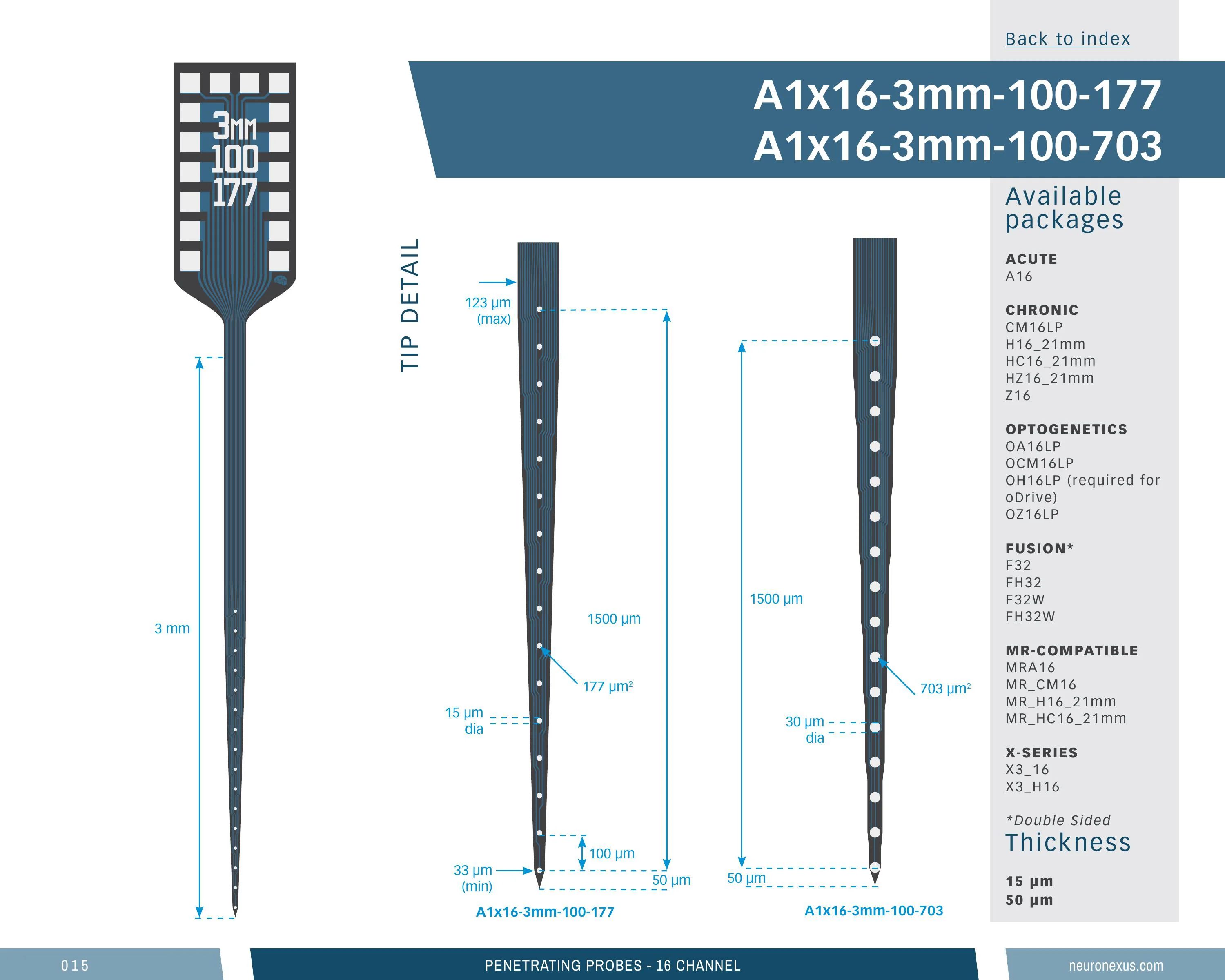 NeuroNexus A1x16 3mm 100 703 probe