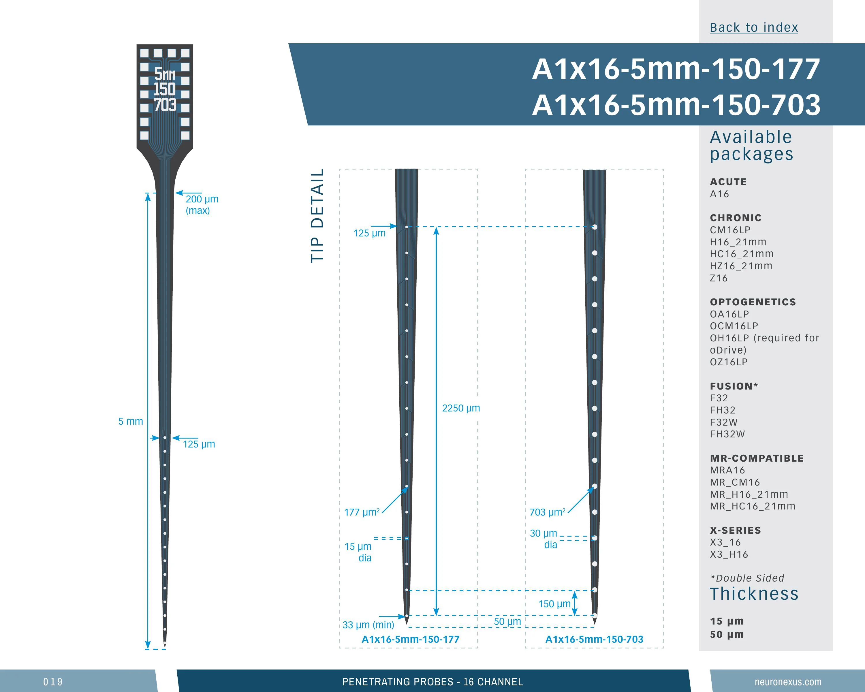 NeuroNexus A1x16 5mm 150 177 probe