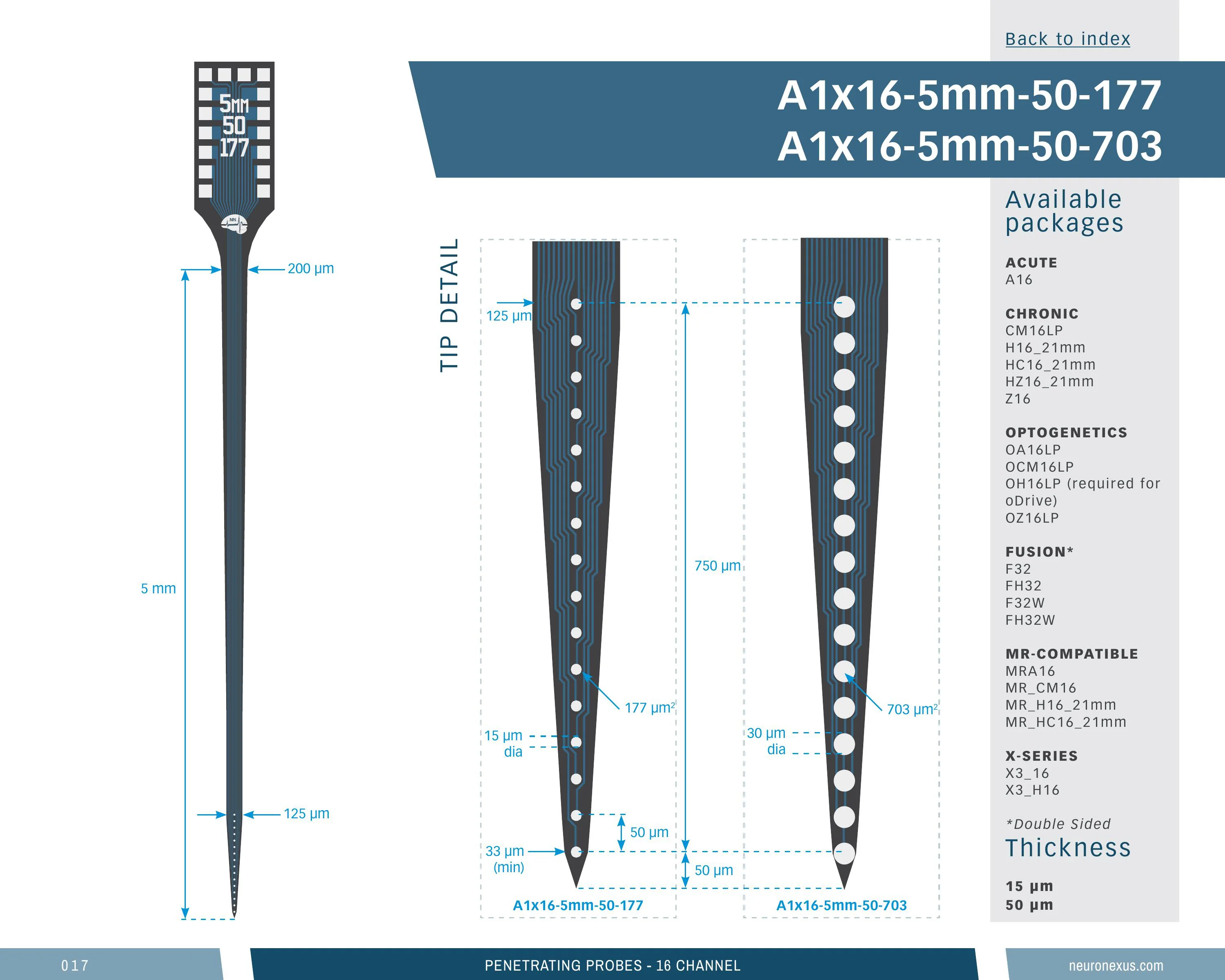 NeuroNexus A1x16 5mm 50 177 probe