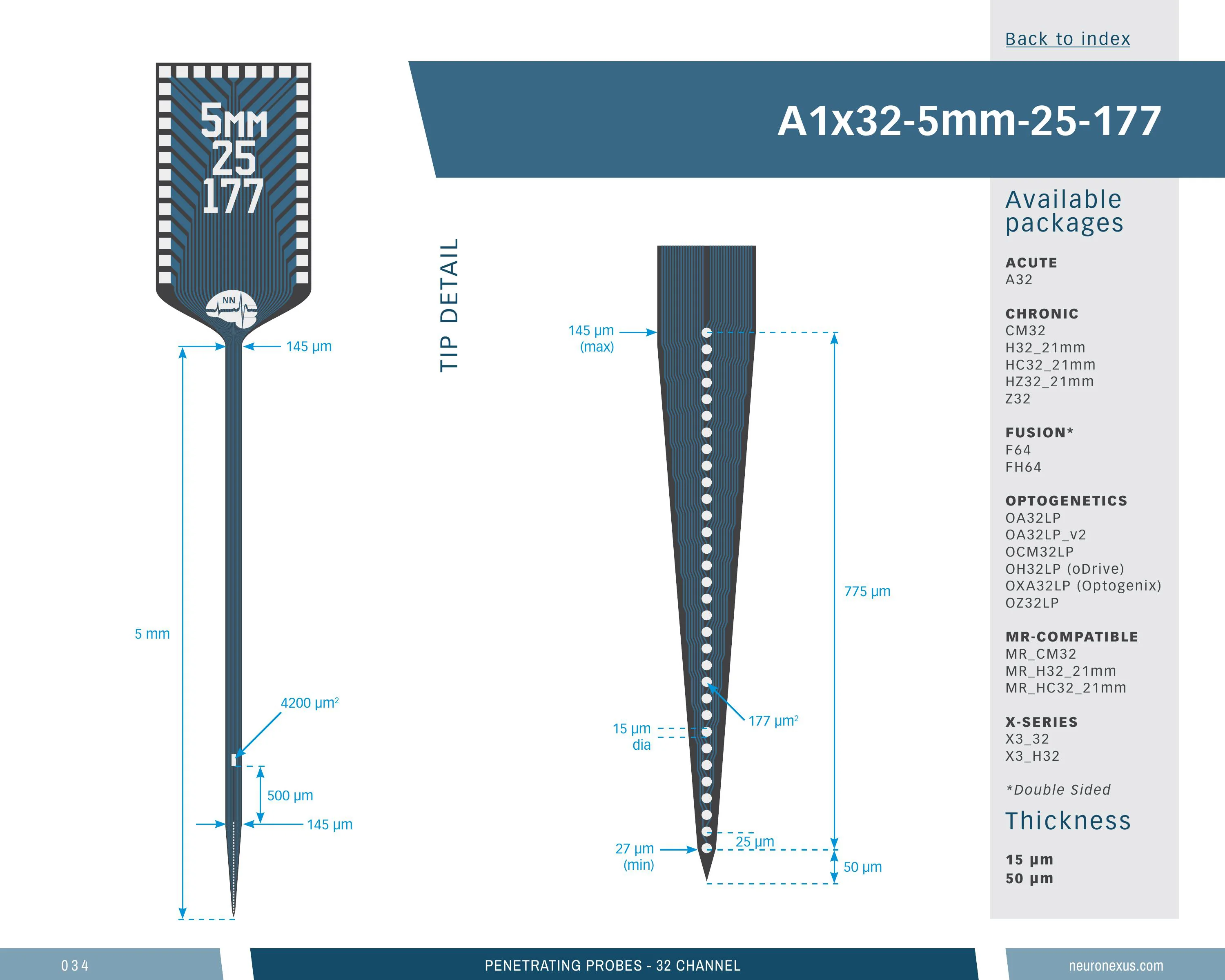 NeuroNexus A1x32 5mm 25 177 probe