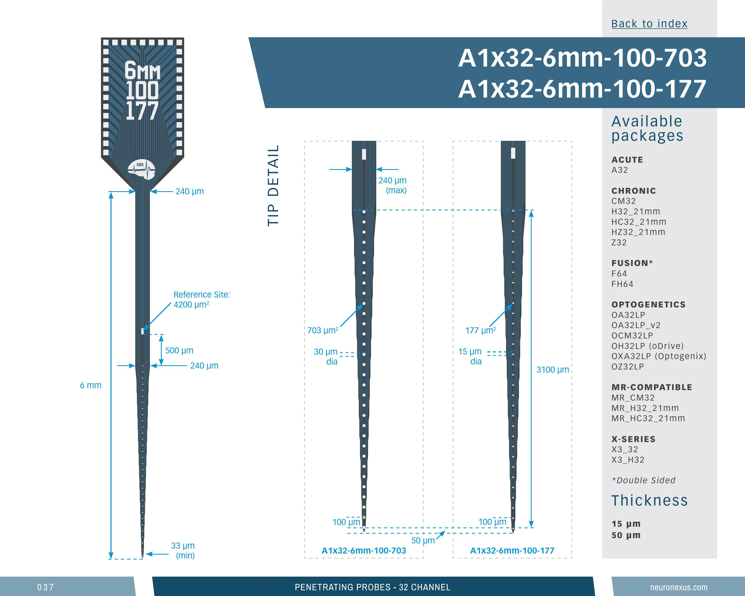 NeuroNexus A1x32 6mm 100 703 probe