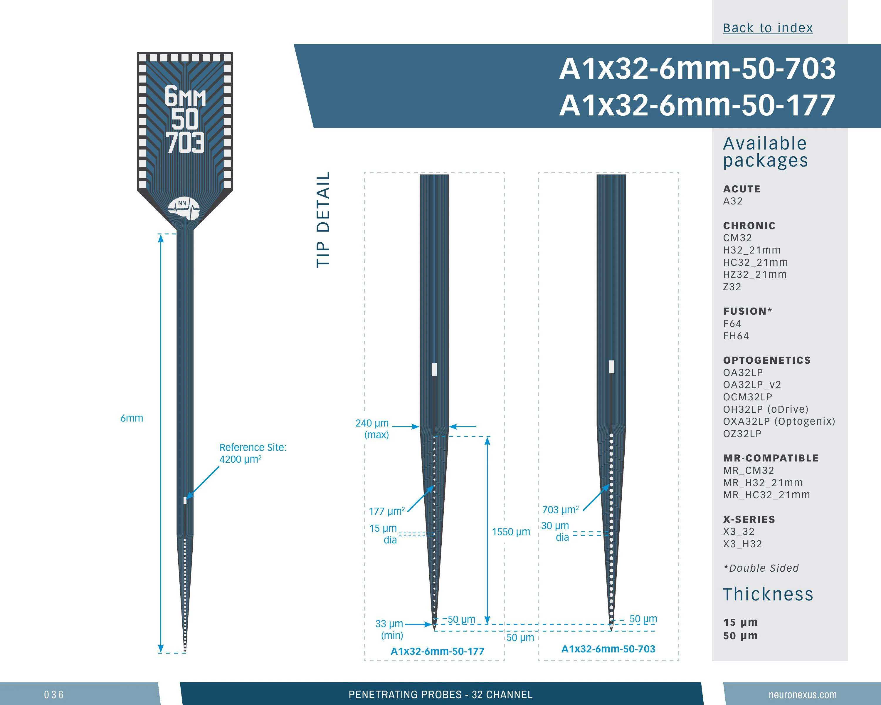 NeuroNexus A1x32 6mm 50 703 probe