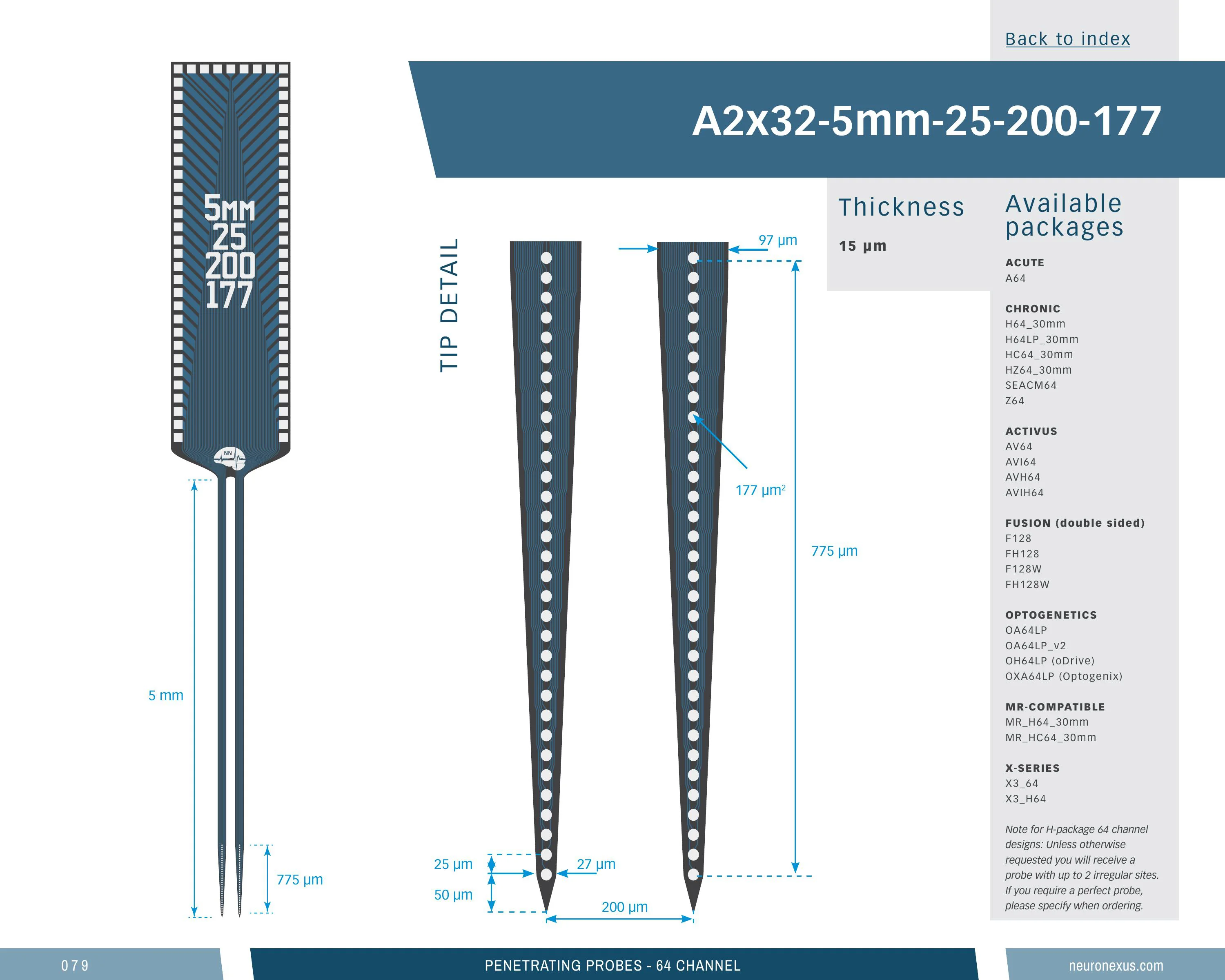 NeuroNexus A2x32 5mm 25 200 177 probe