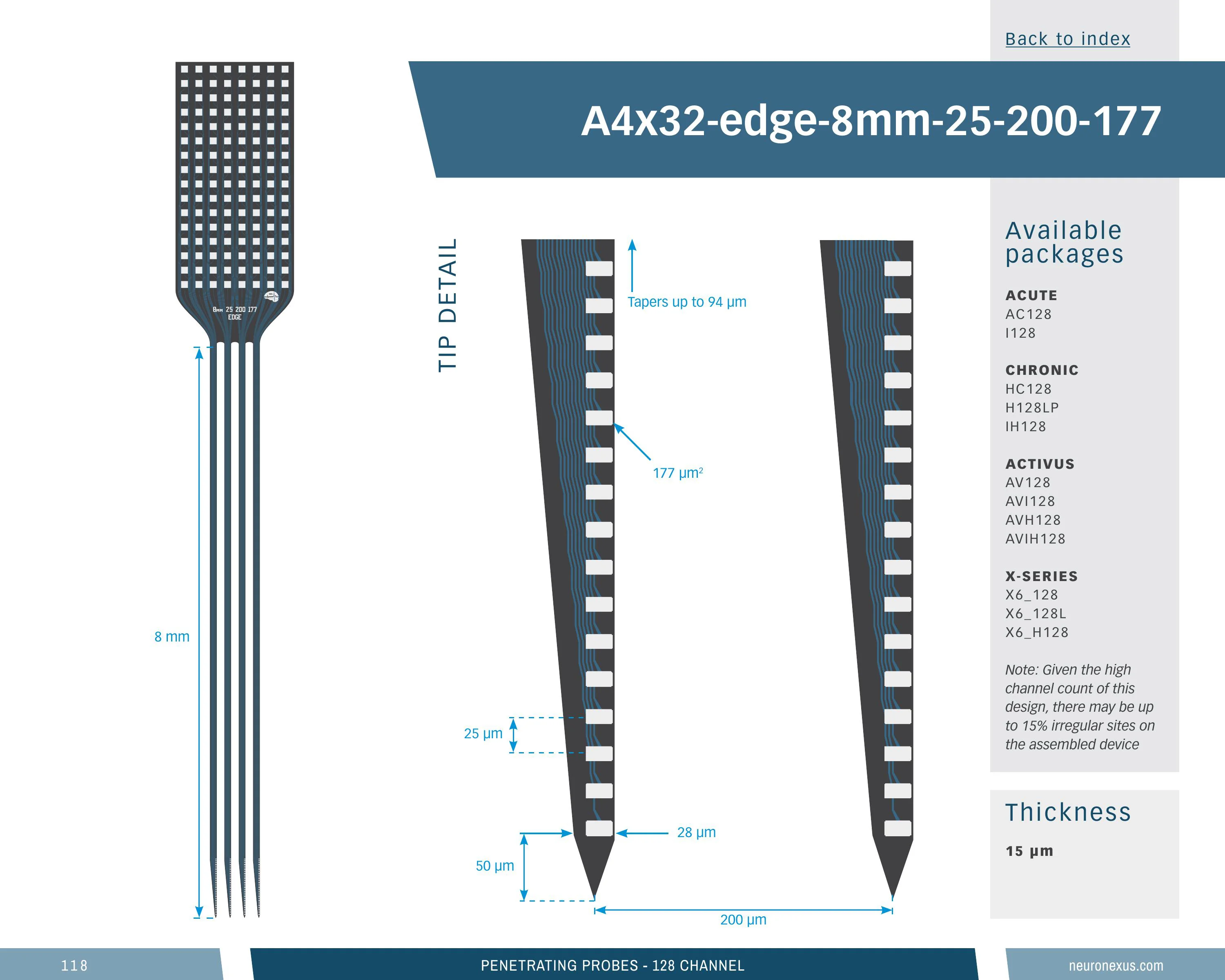 NeuroNexus A4x32 Edge 8mm 25 200 177 probe