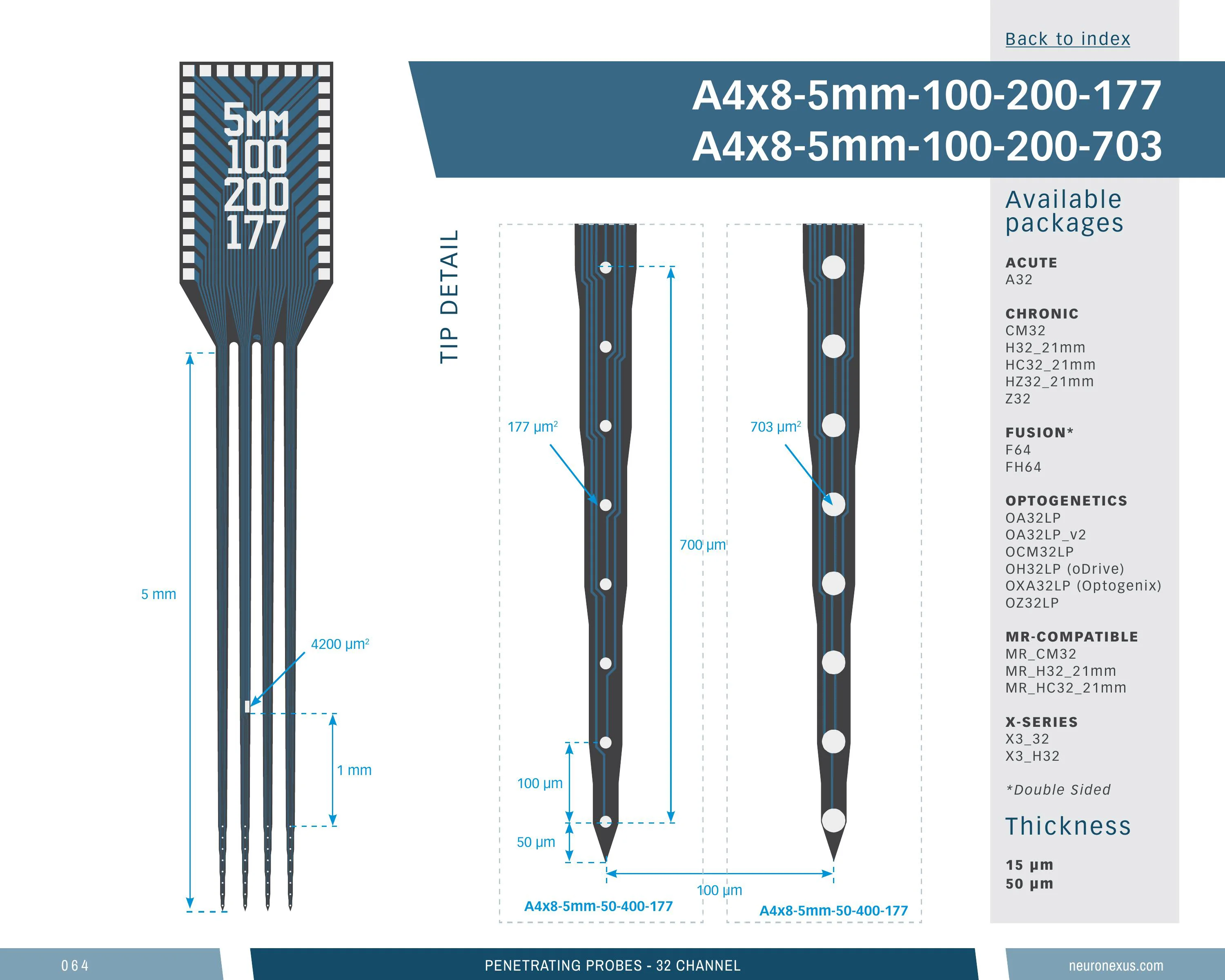 NeuroNexus A4x8 5mm 100 200 703 probe