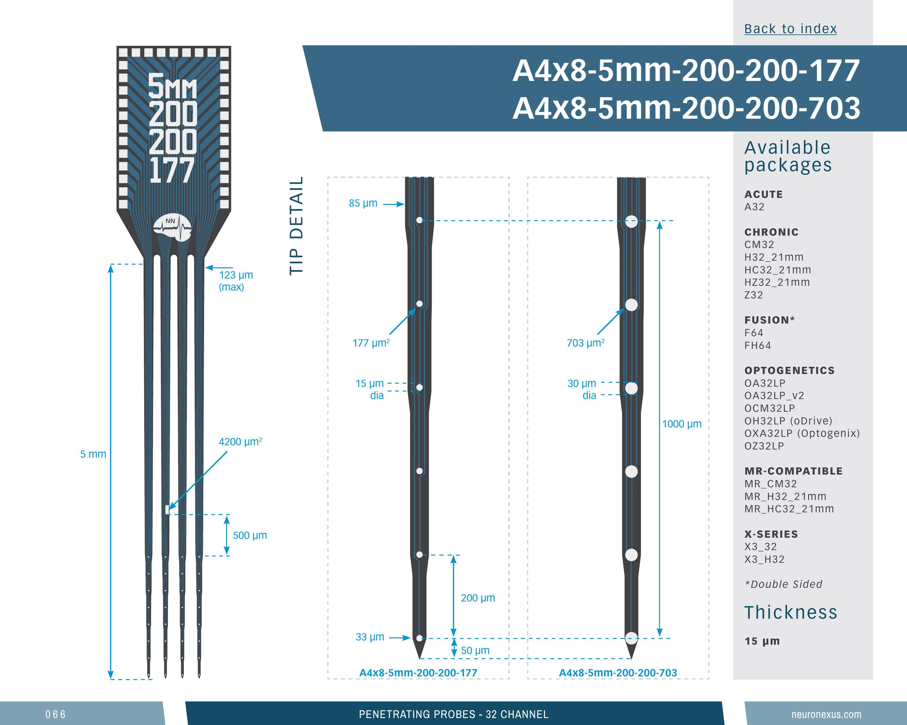 NeuroNexus A4x8 5mm 200 200 177 probe
