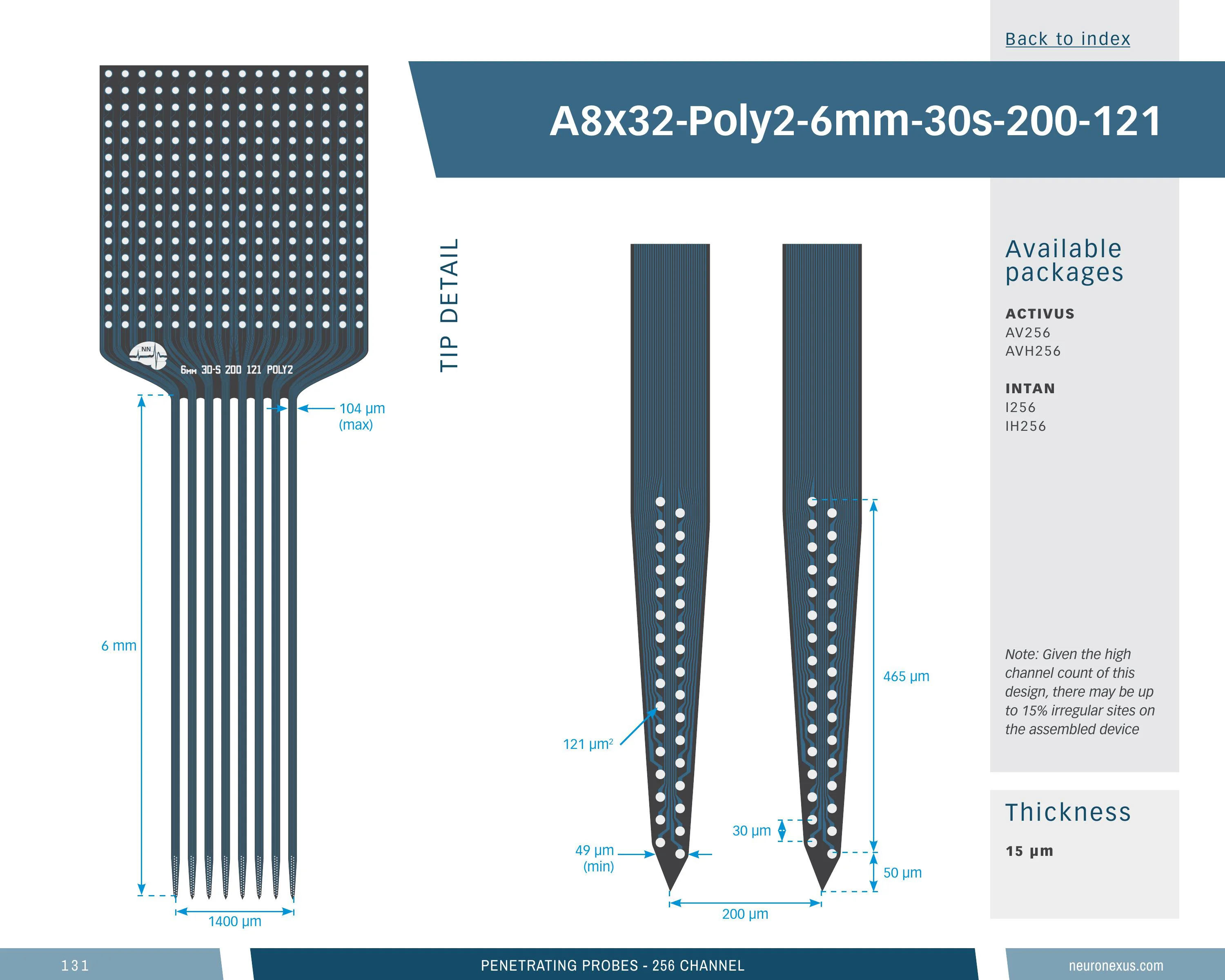 NeuroNexus A8x32 Poly2 6mm 30s 200 121 probe