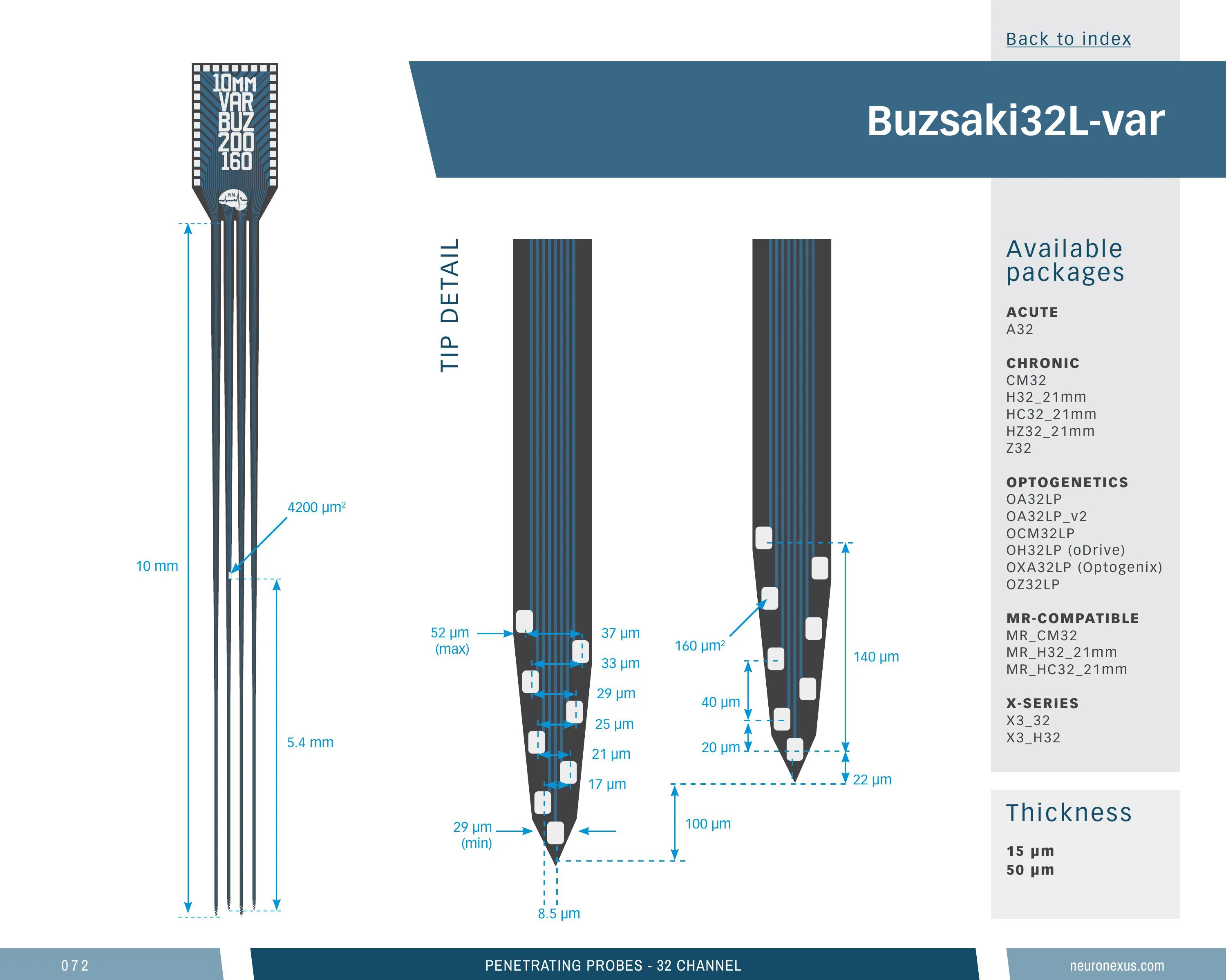 NeuroNexus Buz32l Var 11mm probe