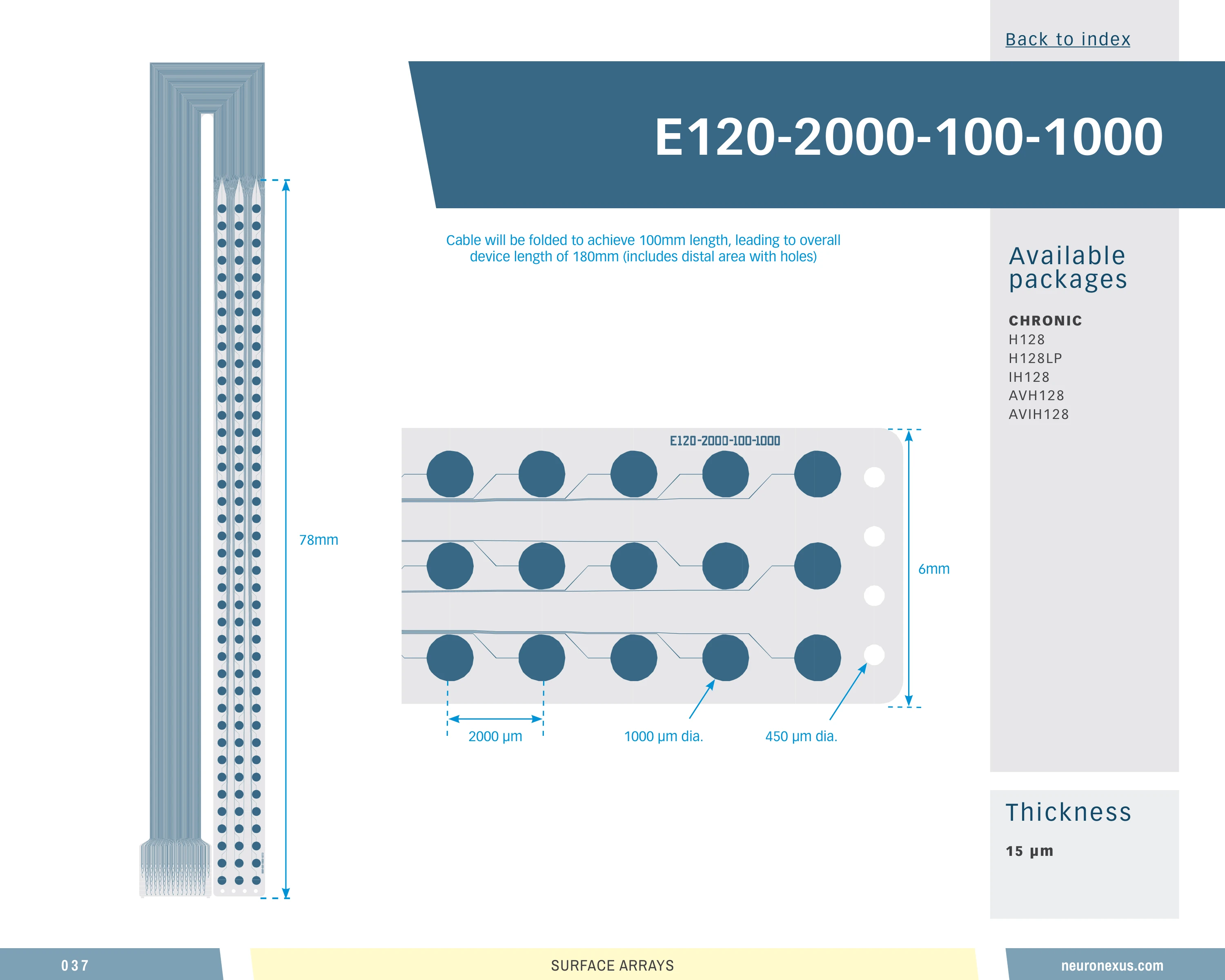 NeuroNexus E120 2000 Cl100 1000 probe