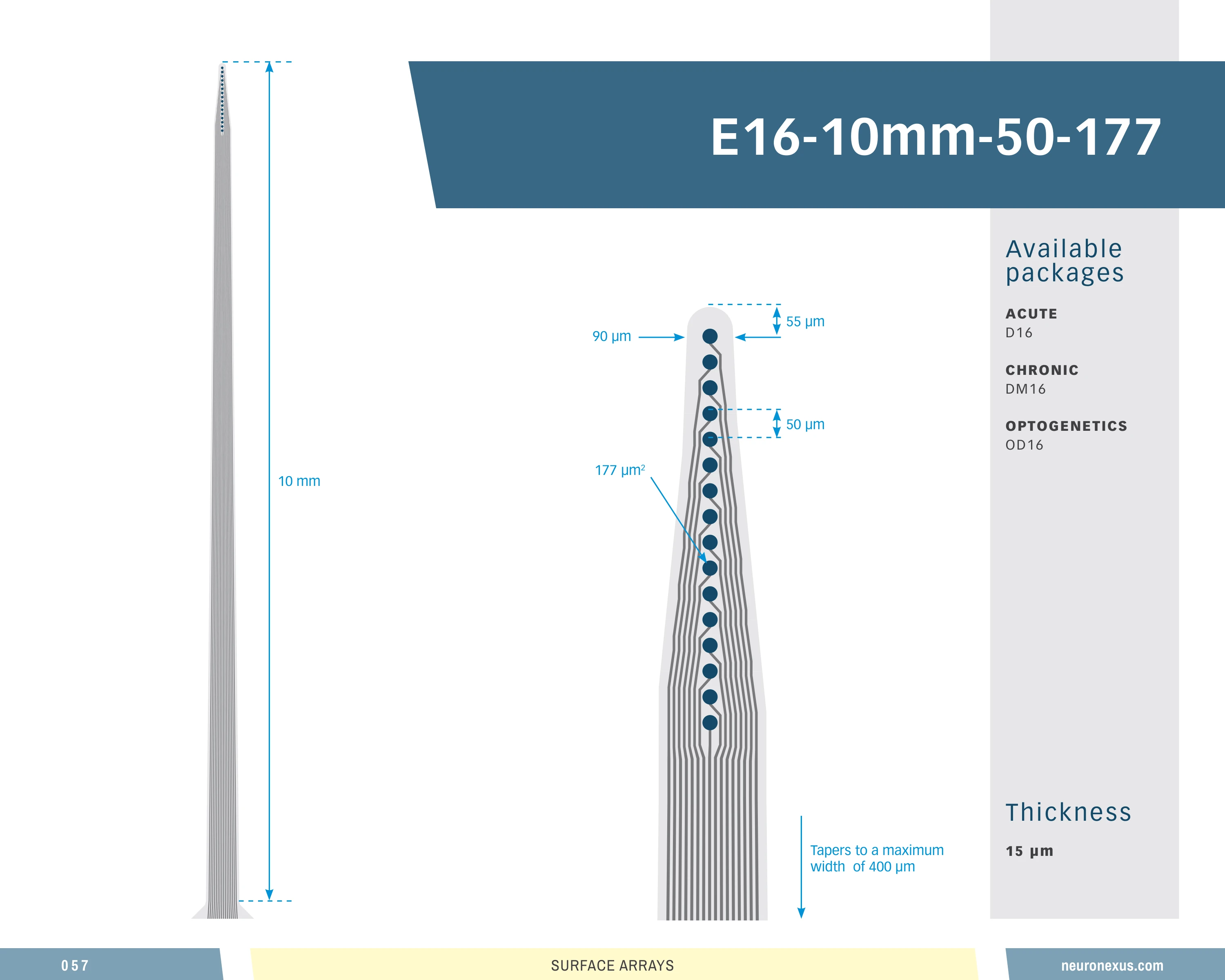 NeuroNexus E16 10mm 50 177 probe