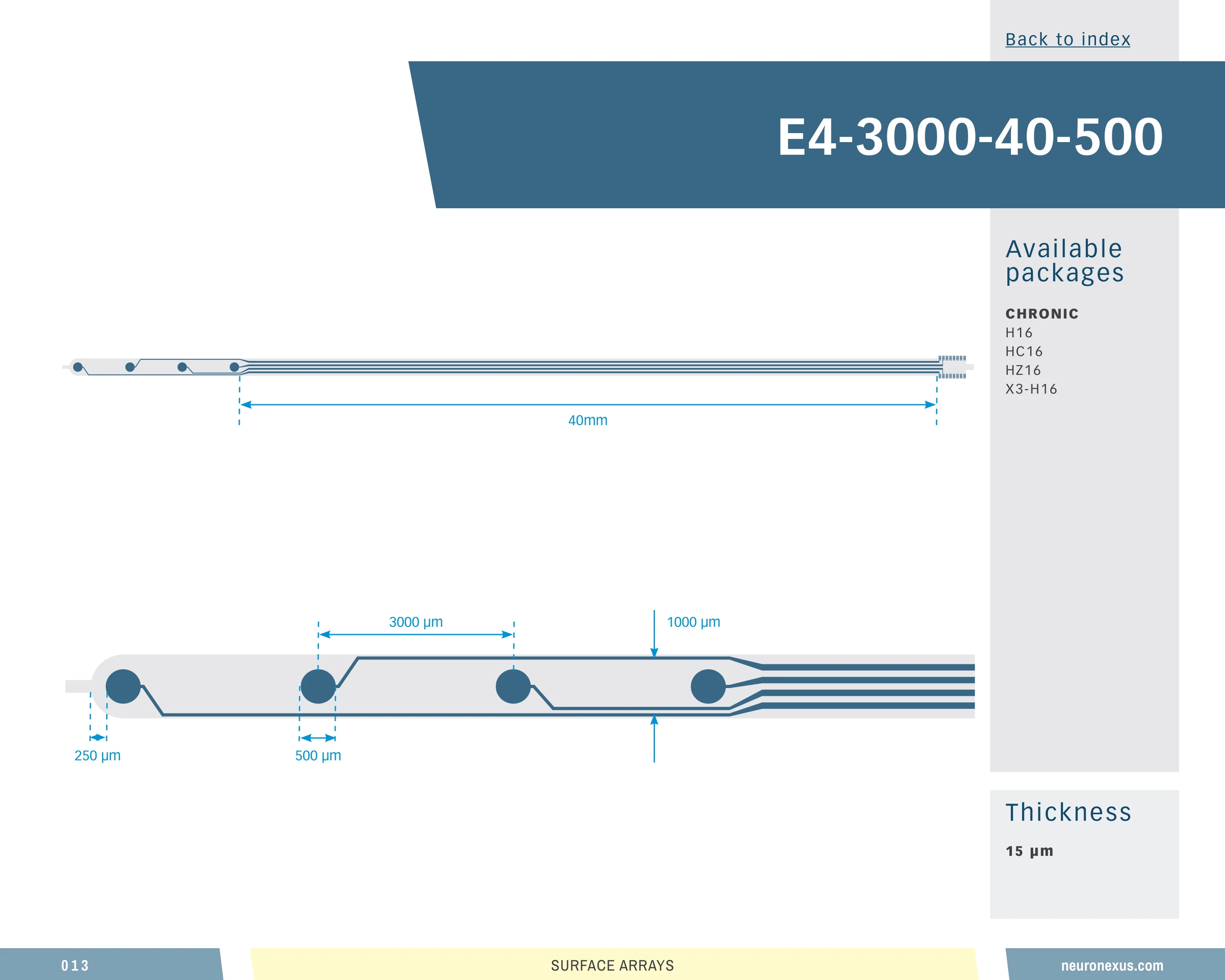 NeuroNexus E4 3000 Cl40 500 probe