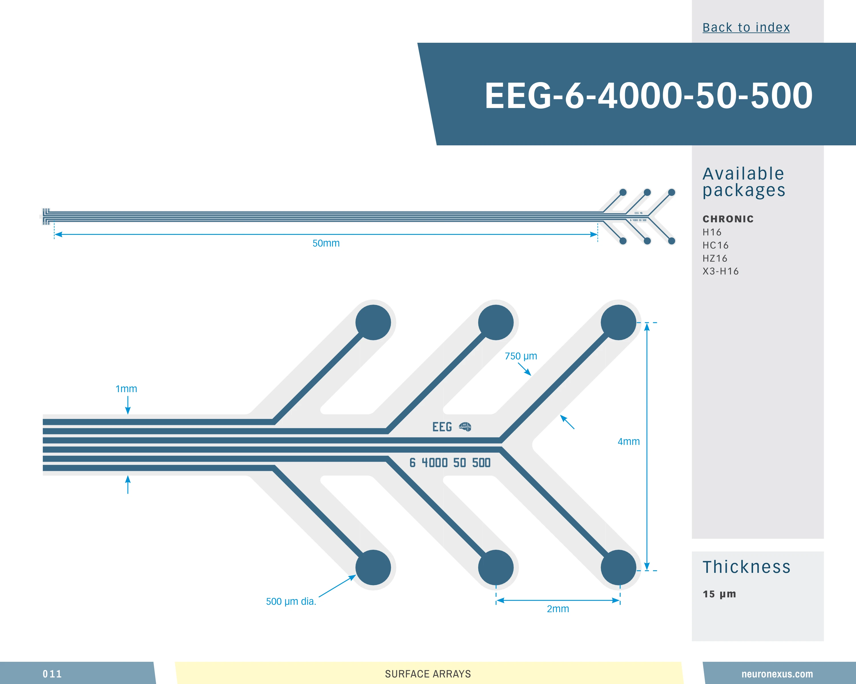 NeuroNexus Eeg 6 4000 Cl50 500 probe