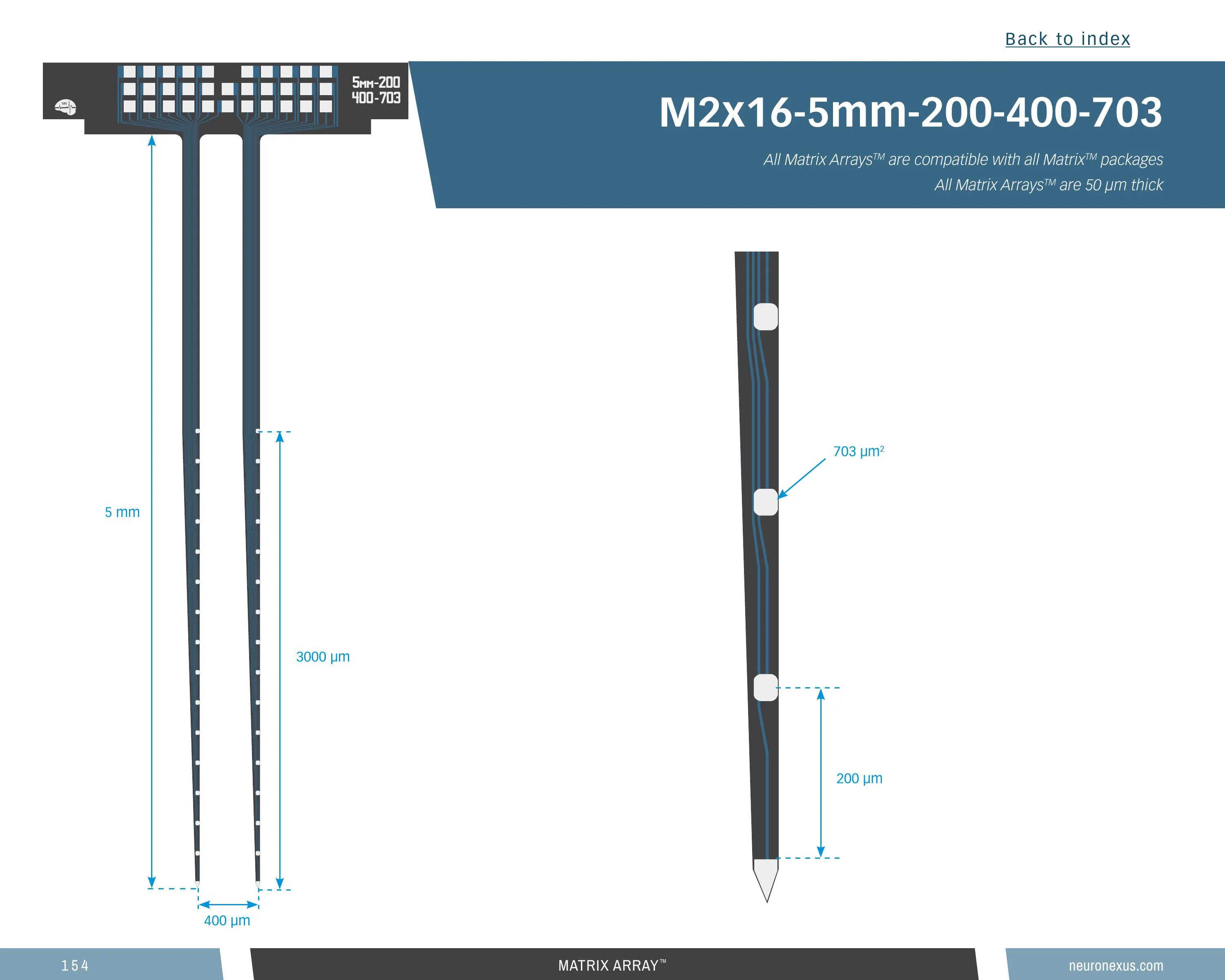 NeuroNexus M2x16 5mm 200 400 703 probe