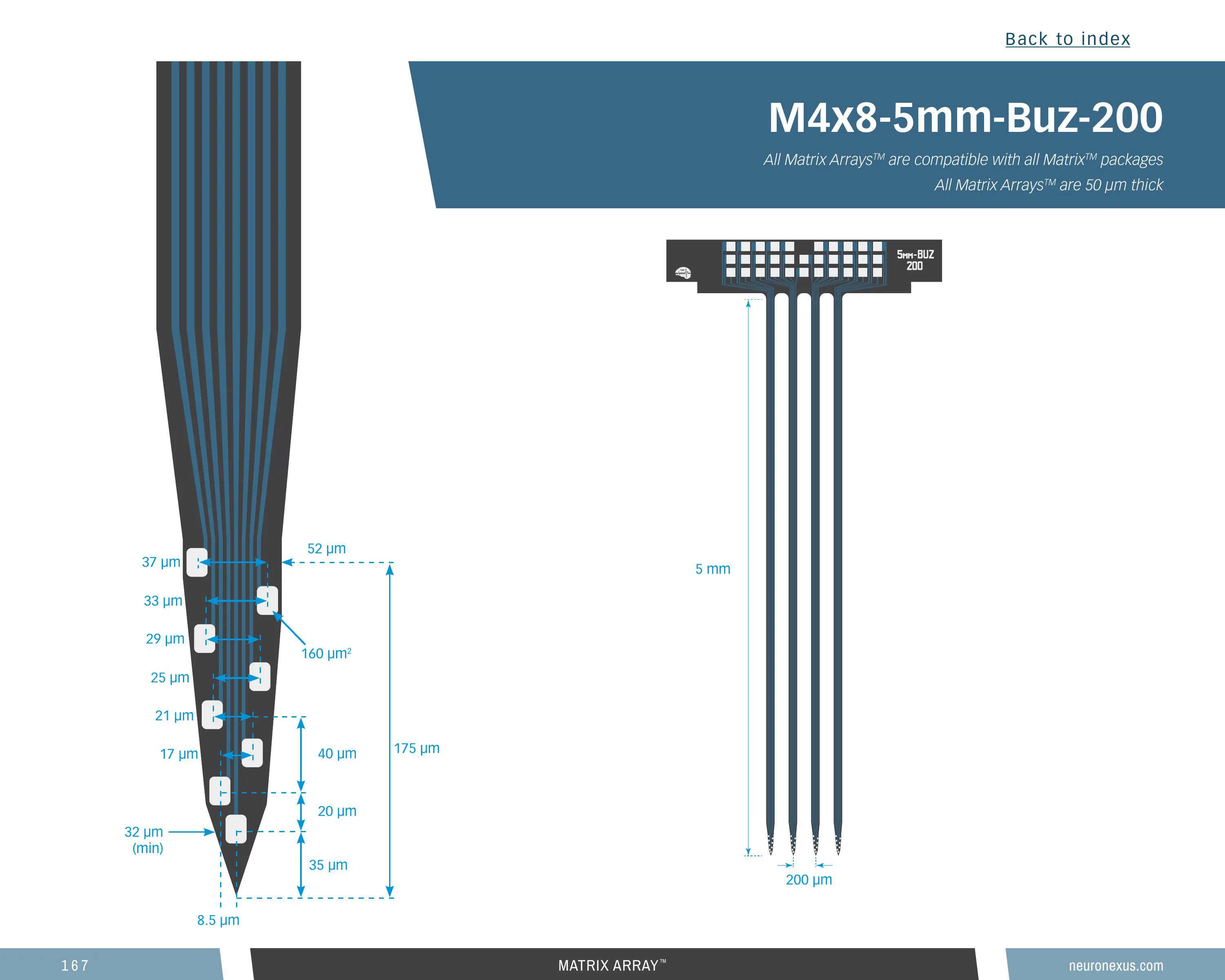NeuroNexus M4x8 5mm Buz 200 probe