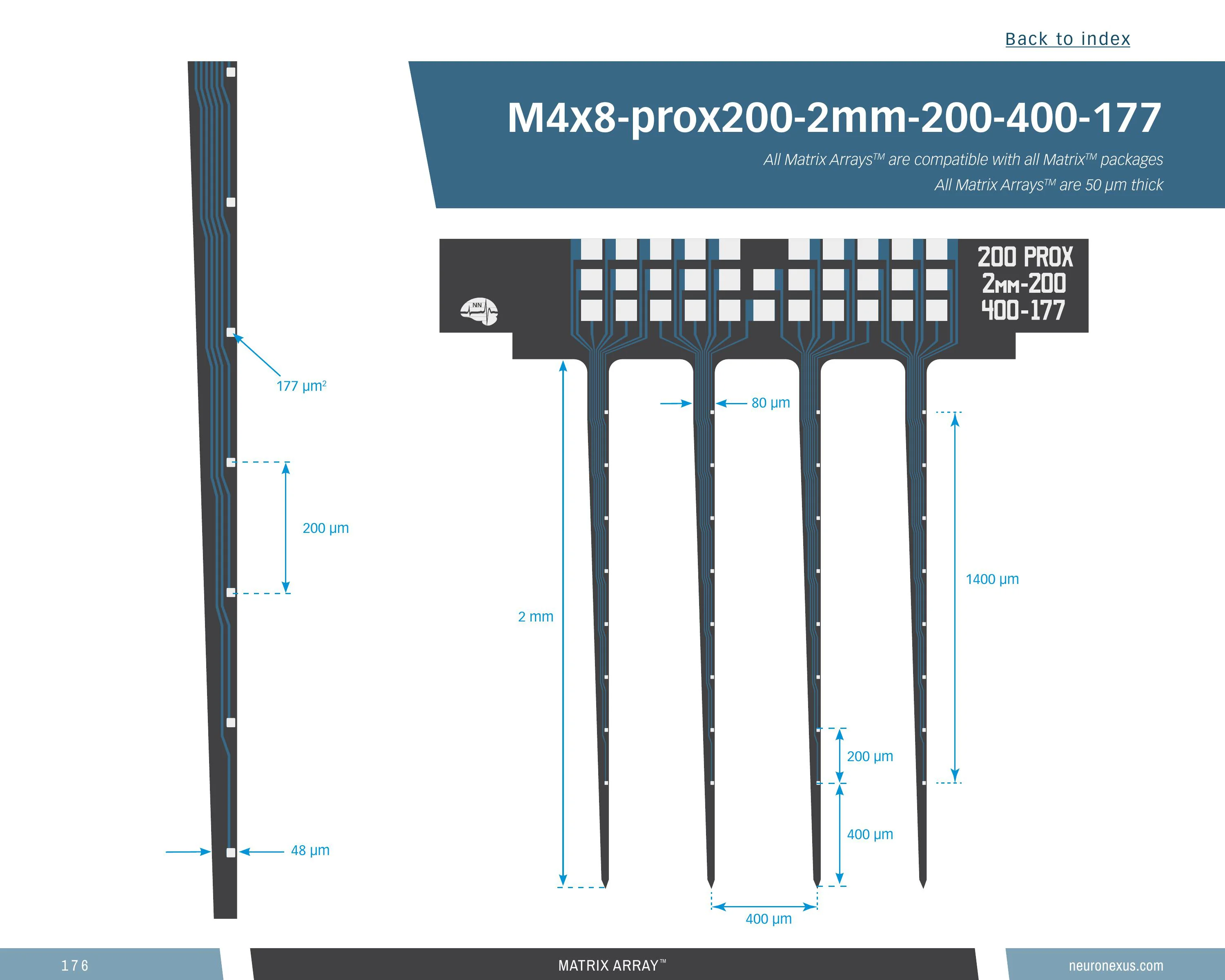 NeuroNexus M4x8 Prox200 2mm 200 400 177 probe